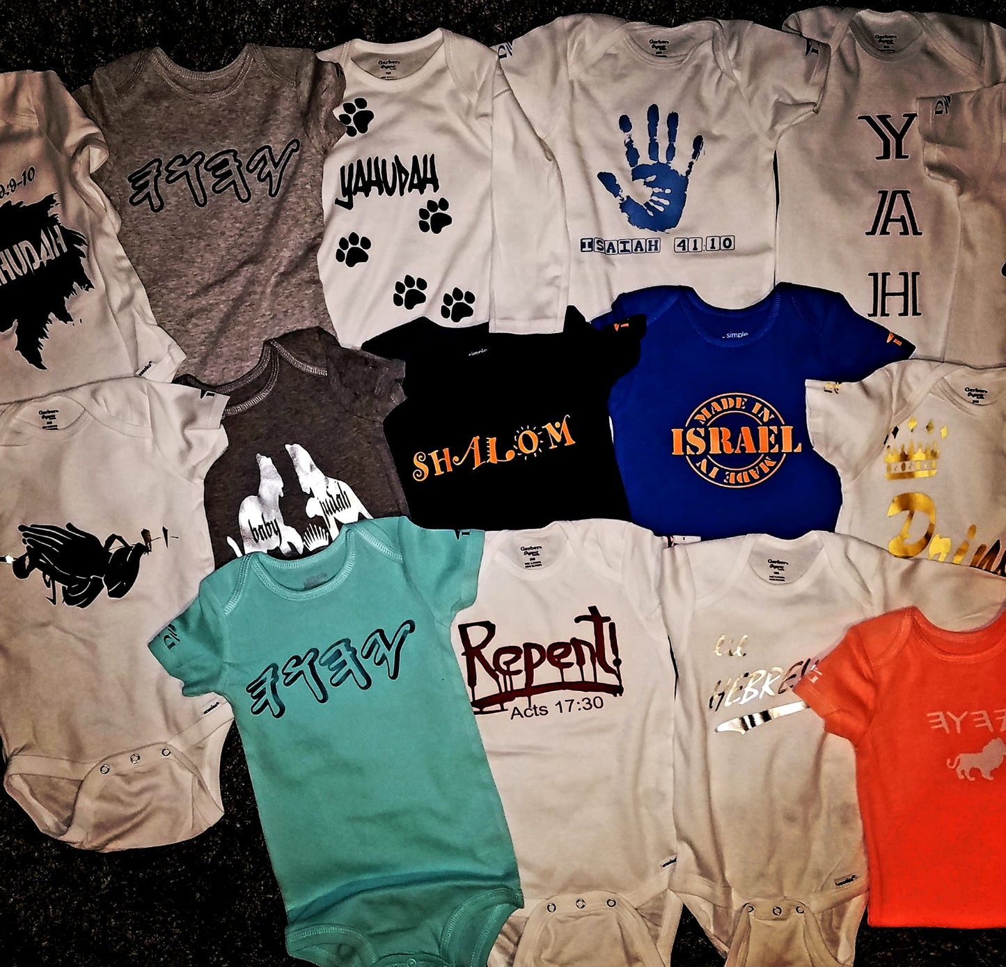 BABY ISRAEL                                     4 for 60.00 Customized Baby Onesies